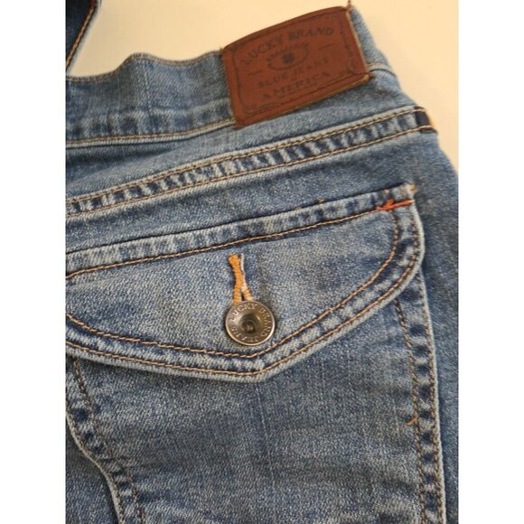 Lucky Brand Sweet N Crop Jeans Womens 10/30 Dark Blue Denim Straight 5 Pocket - Picture 3 of 6